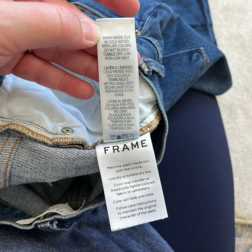 FRAME Le High Straight Asymmetrical Hem Jeans Size 28 Modern Contemporary - Picture 6 of 10